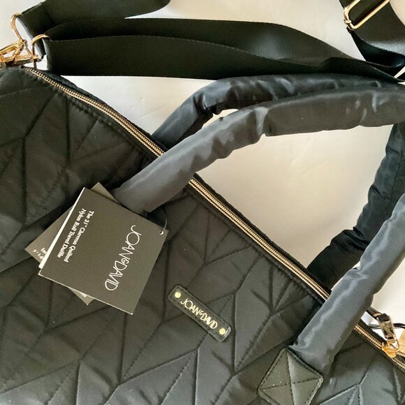 JOAN & DAVID Chevron Quilted Roll Duffle Bag NWT Size 21" - Picture 8 of 11